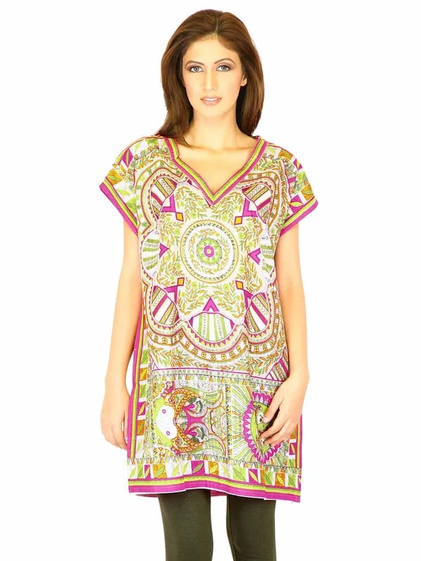 W Women Printed White Kurtas