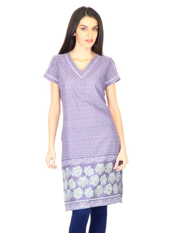 W Women Printed Purple Kurtas