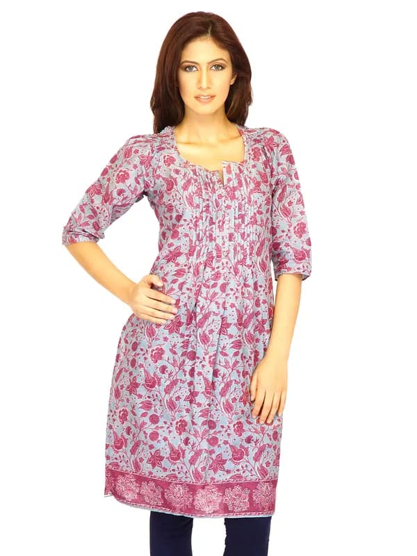 W Women Printed Grey Kurtas