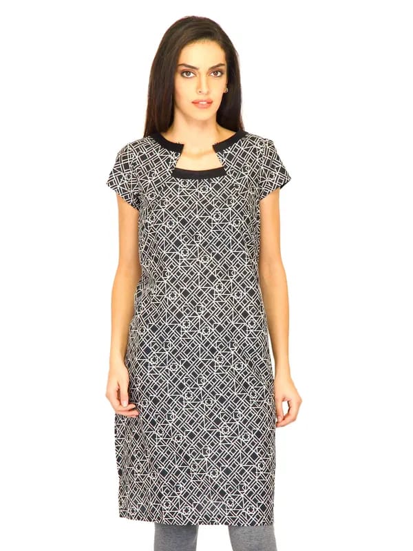 W Women Printed Black Kurtas