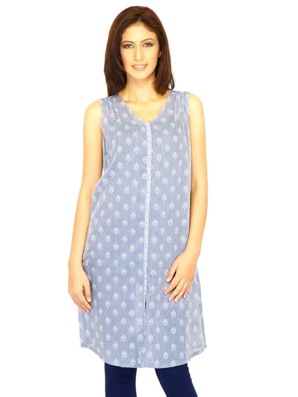W Women Printed Grey Kurtas
