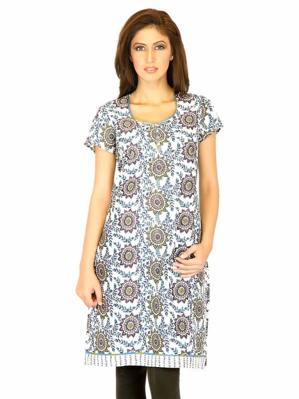 W Women Printed Purple Kurtas