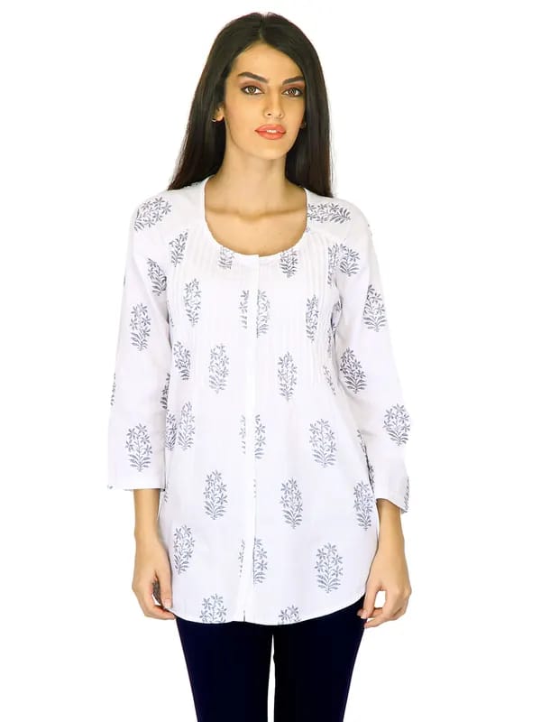 W Women Printed White Kurtis