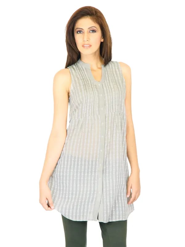 W Women Printed Grey Kurtis