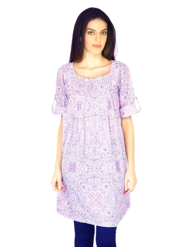 W Women Printed White Kurtis