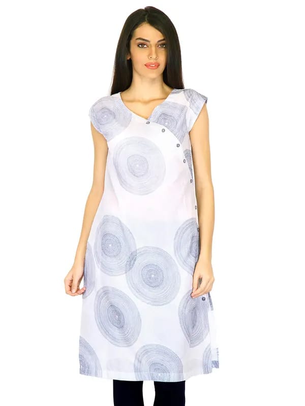 W Women Printed White Kurtas