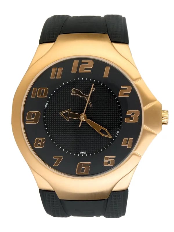 Puma Men Slim Pedal Rose Gold Black Watches