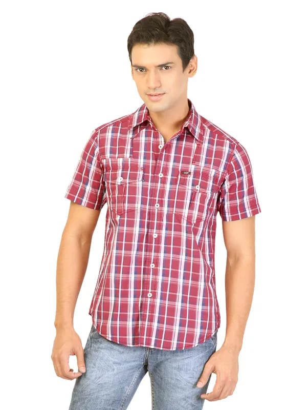 Lee Men Red Check Shirt