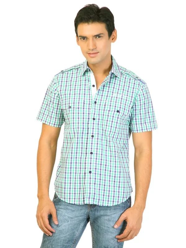 Lee Men Check Green Shirts