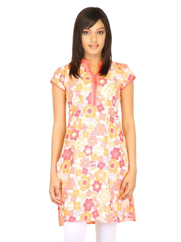 Vishudh Women Pigment Print Pink Kurtas