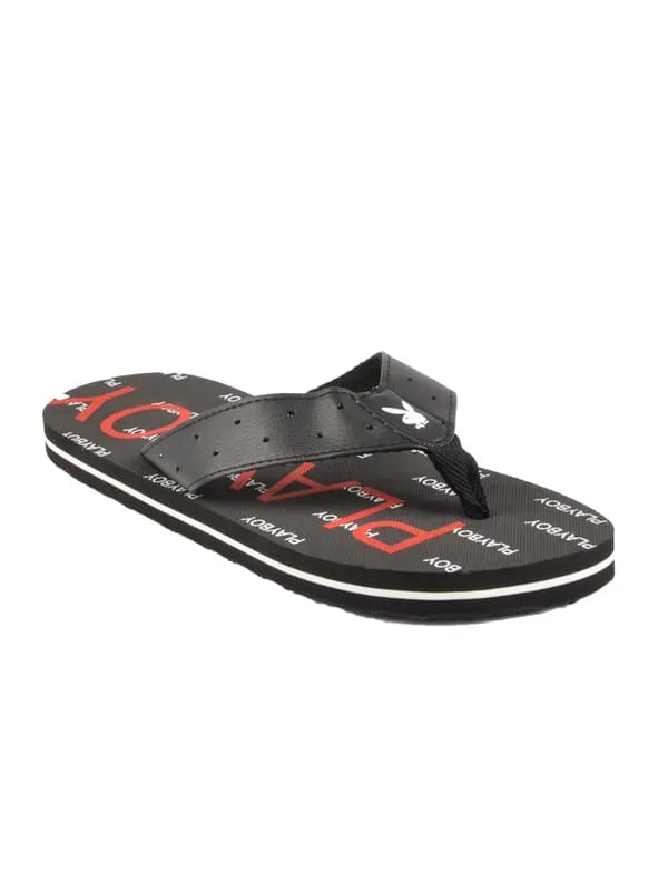 Playboy Men Black Flip Flops