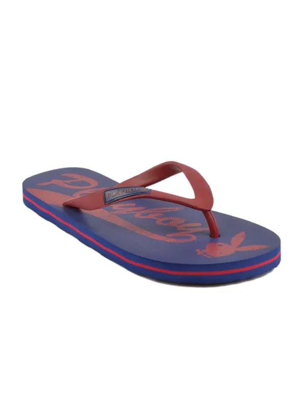 Playboy Men Red & Blue Flip Flops