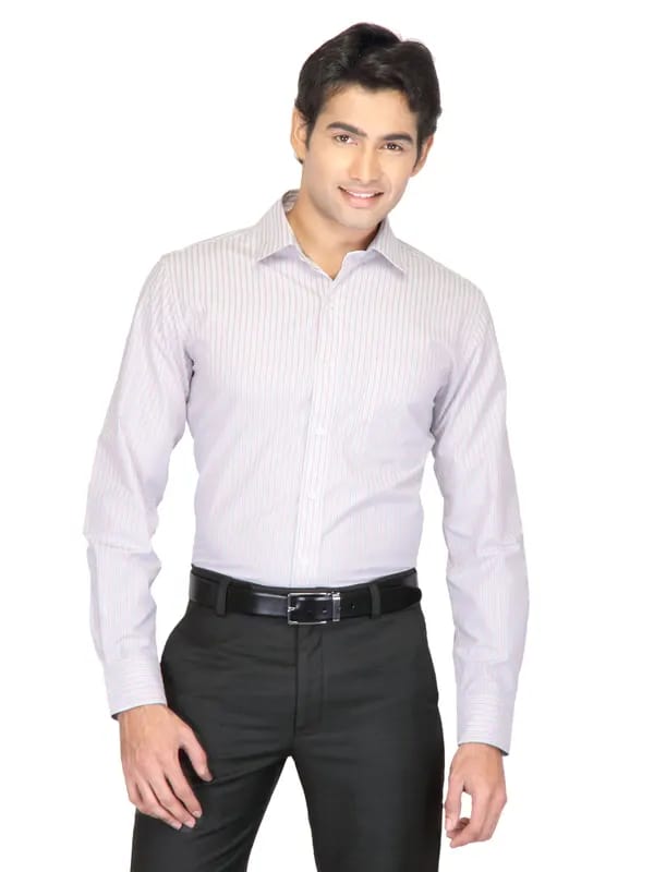 Mark Taylor Men Pink Striped Shirt