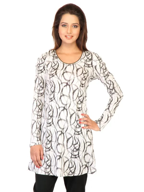 W Women Printed White Kurtis