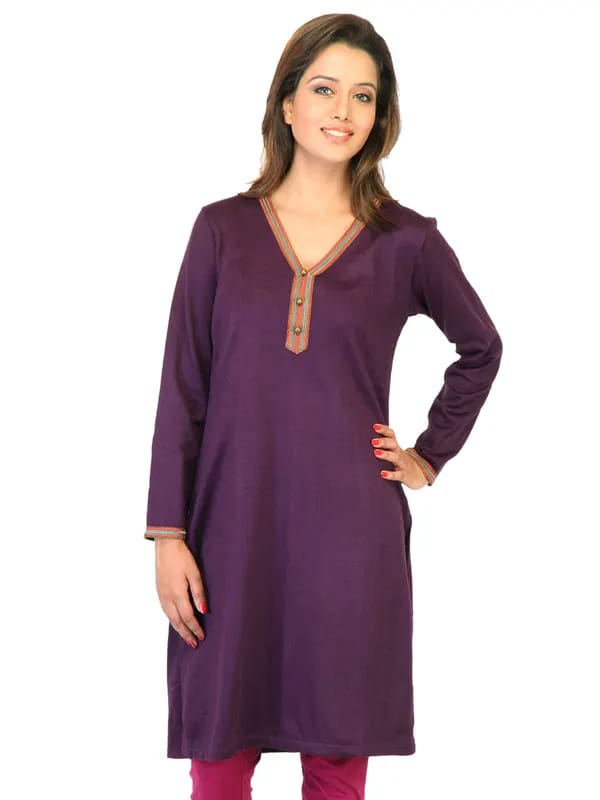 Aurelia Women Solid Purple Kurtas
