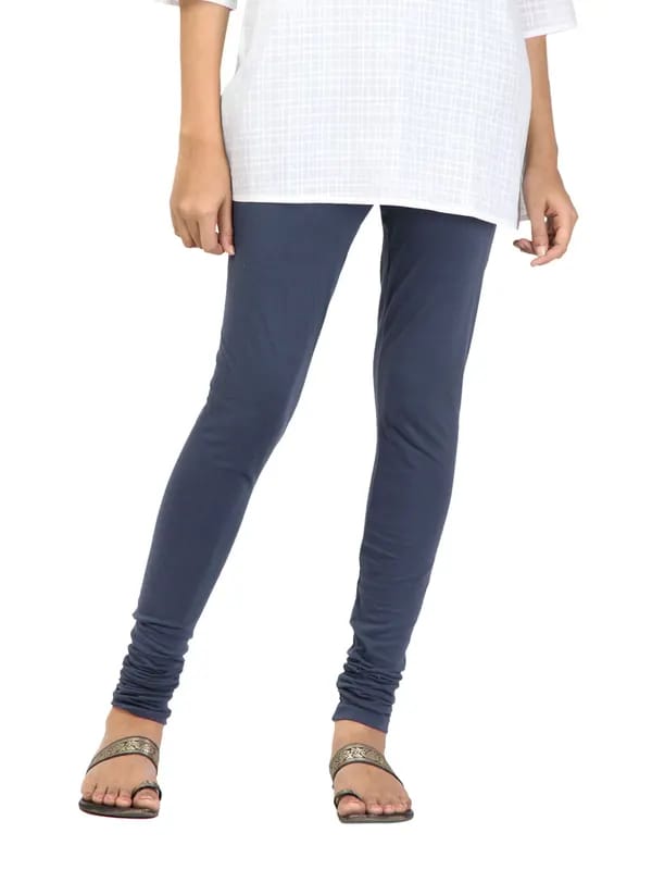 Aurelia Women Solid Navy Blue Leggings