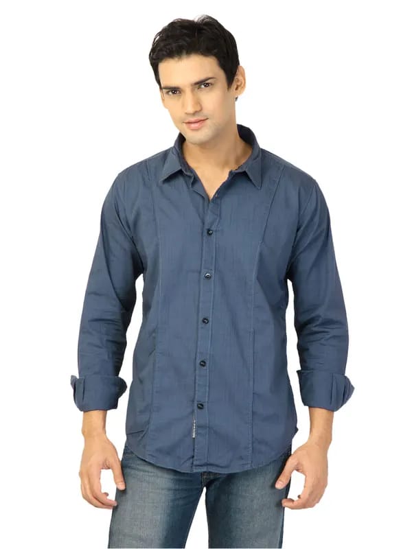 Basics Men Blue Slim Fit Shirt