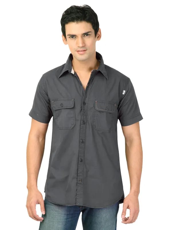 Basics Men Brown Slim Fit Shirt