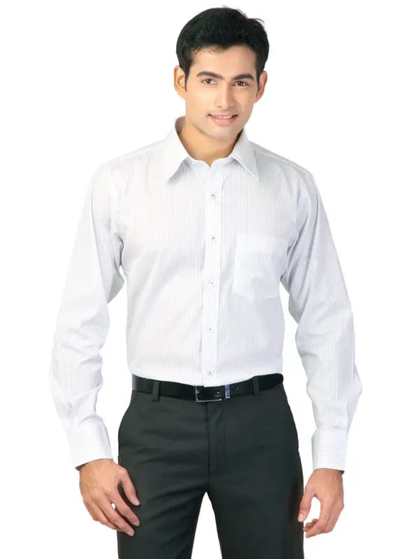Genesis Men Stripes White Shirts