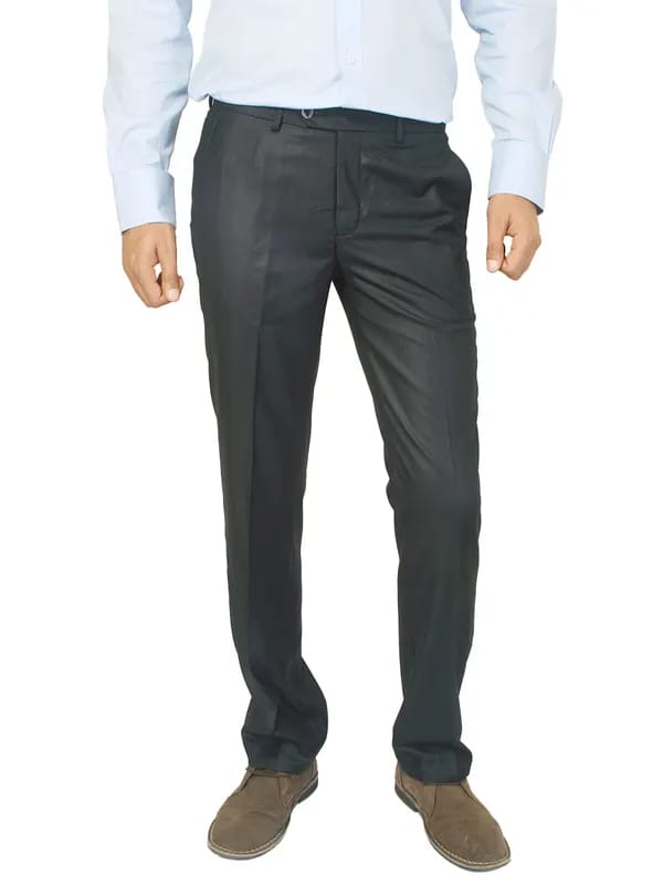 Genesis Men Solid Black Trousers