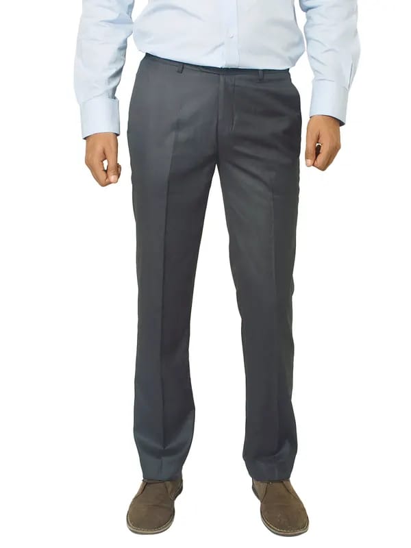 Genesis Men Solid Black Trousers