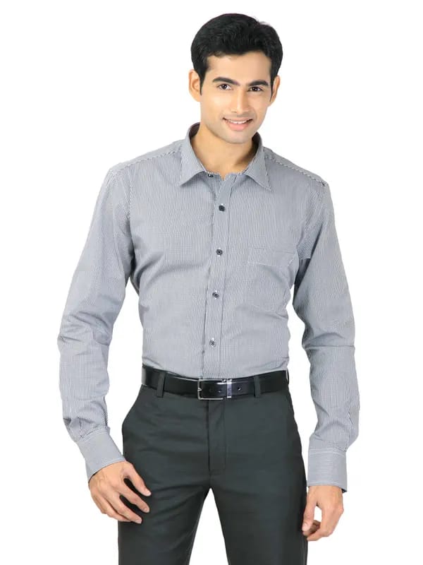 Genesis Men Check Black Shirts