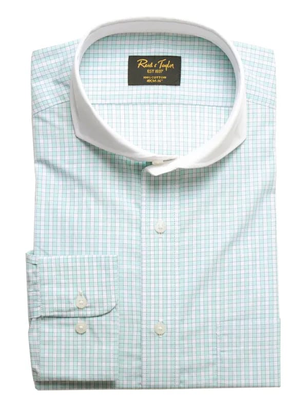 Reid & Taylor Men Check Green Shirts