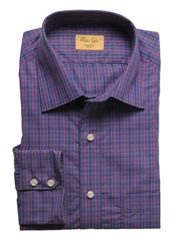 Reid & Taylor Men Check Purple Shirts