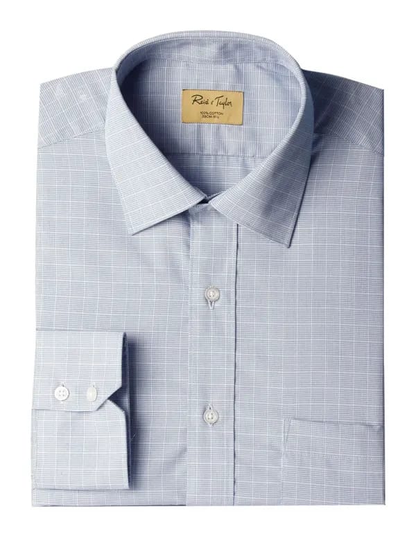 Reid & Taylor Men Checks Blue Shirts