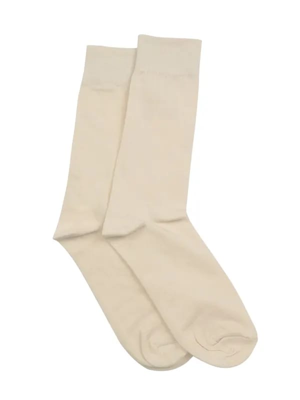 Reid & Taylor Men Solid Cream Socks
