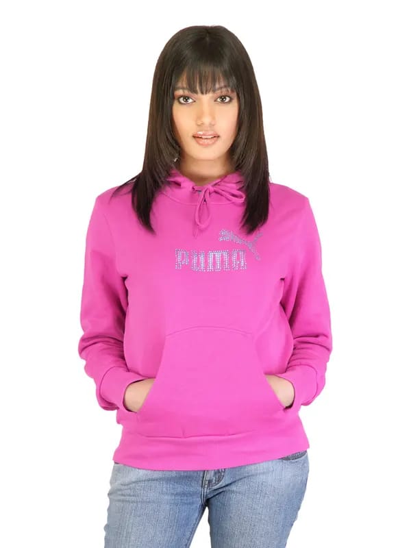 Puma Women Solid Pink Sweatshirts