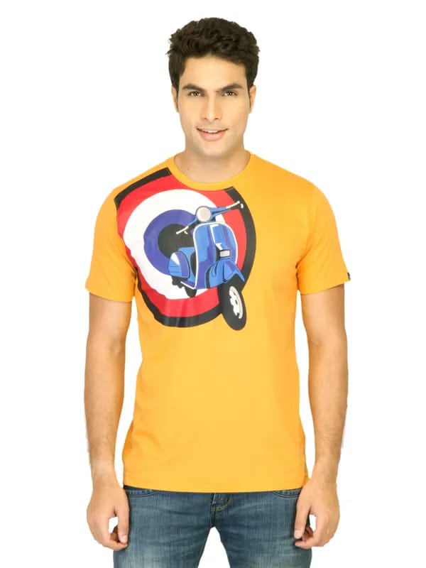 Probase Men Printed Yellow Tshirts