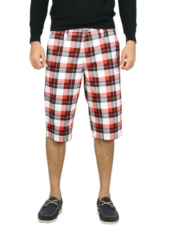 Probase Men Check Red Shorts