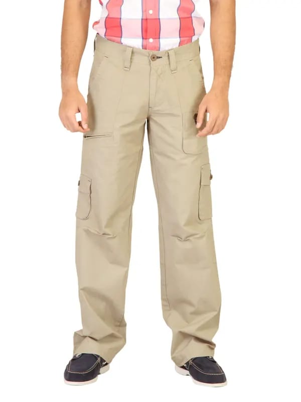 Probase Men Solid Beige Cargos
