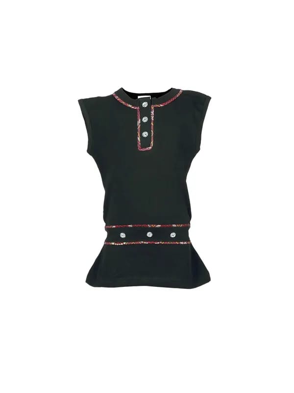 Ant Kids Crystal Button Black Tops