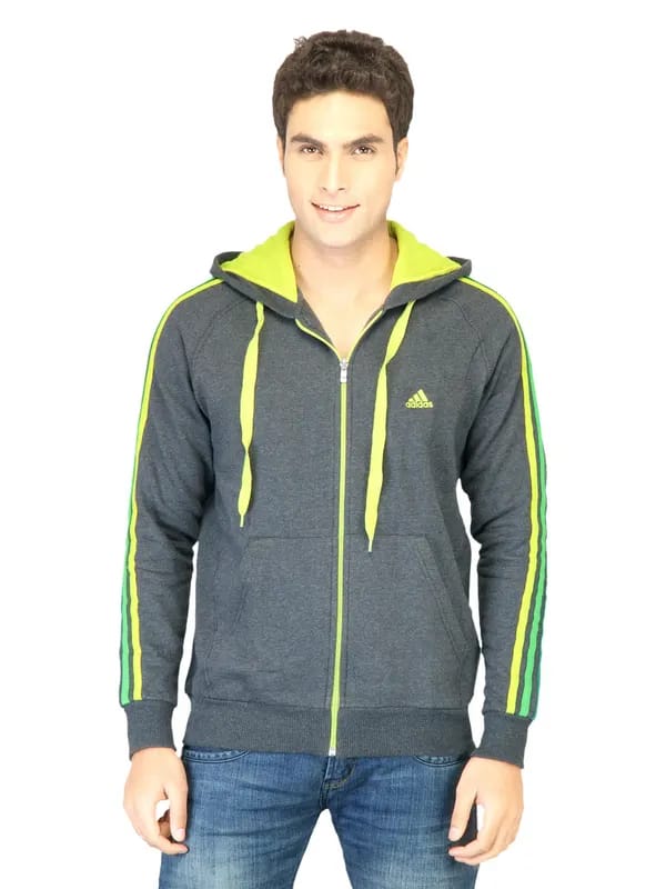 ADIDAS Men Cr_Ess 3sfzhood Grey Sweatshirts