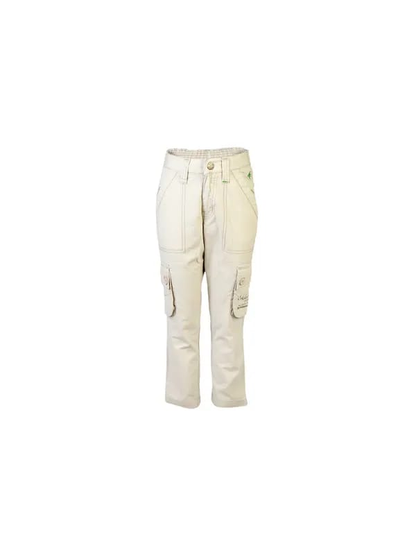Palm Tree Kids Boy Solid Beige Trousers