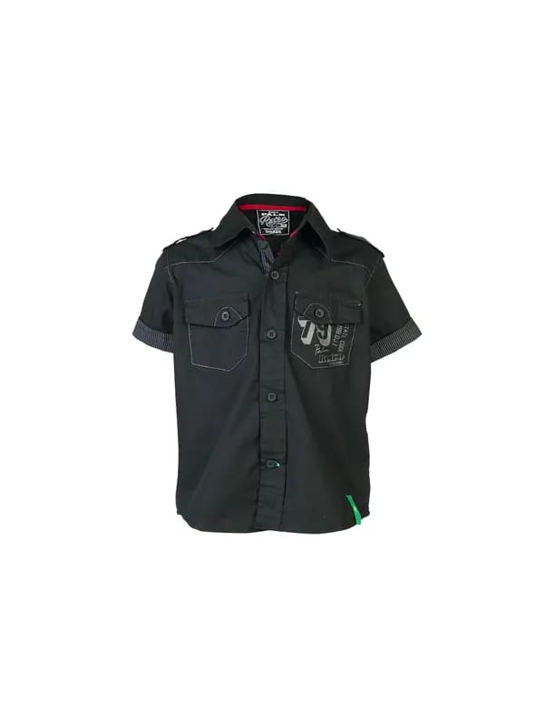 Palm Tree Kids Boys Solid Black Shirts