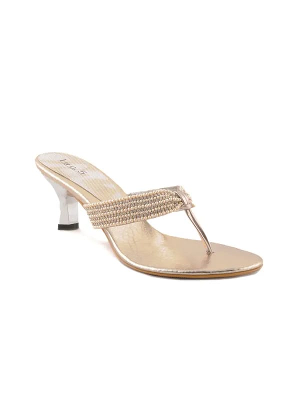 Inc 5 Women Casual Gold Heels