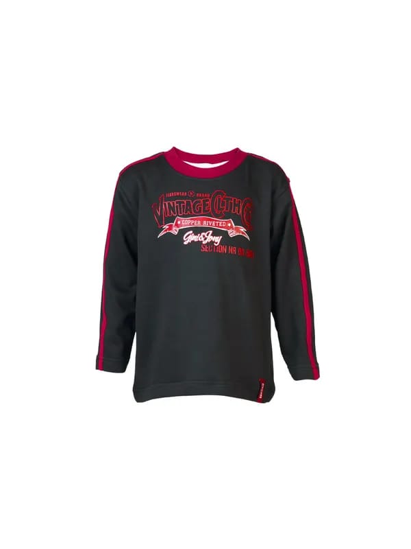 Gini and Jony Kids Boys Printed Black Sweatshirts