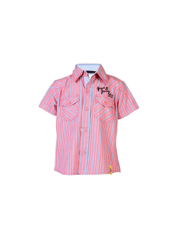 Gini and Jony Kids Boys Stripes Pink Shirts