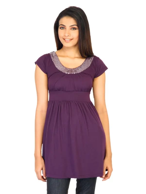 Jealous 21 Women Solid Purple Tops
