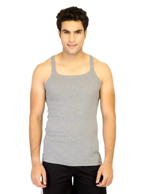 Hanes Men Square Vest Neck Grey Innerwear Vests