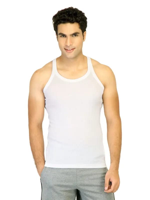 Hanes Men Racer Back White Innerwear Vests