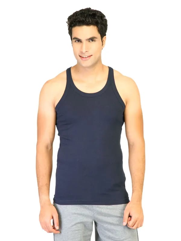 Hanes Men Racer Back Navy Blue Innerwear Vests