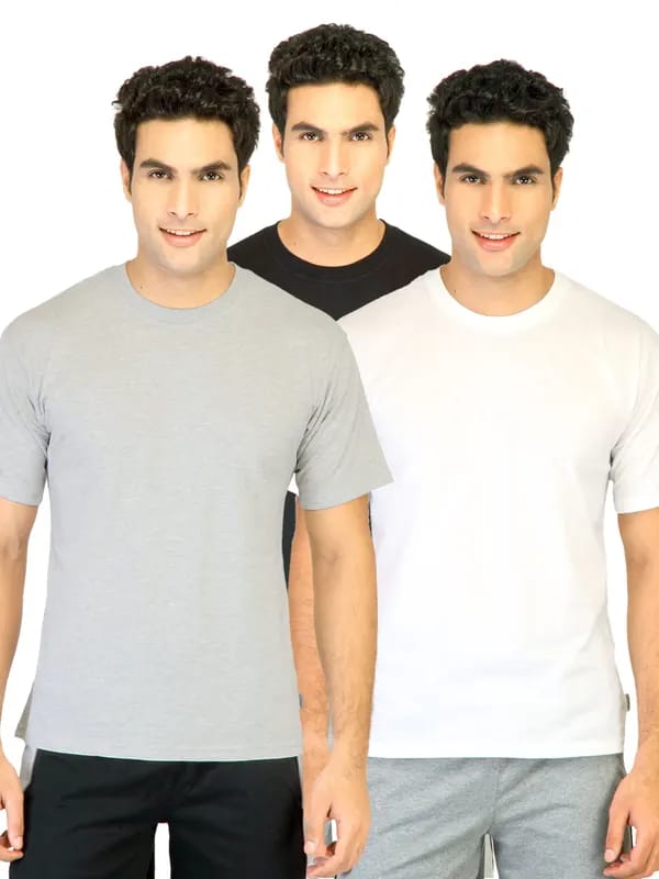 Hanes Men Half Sleeve Crew Pack of 3 Grey Innerwear T-shirts