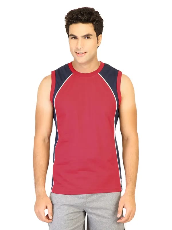 Hanes Men Sleeveless Crew Red Innerwear T-shirt
