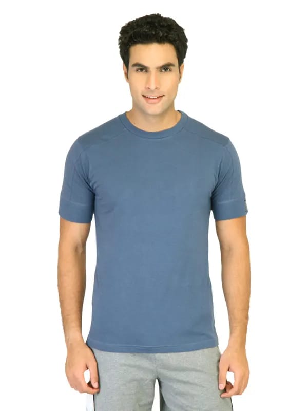 Hanes Men Blue Crew Duo Dry Body Fit Crew T-shirt