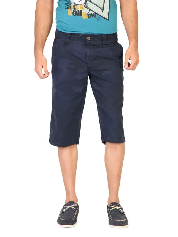Probase Men Solid Navy Blue Shorts
