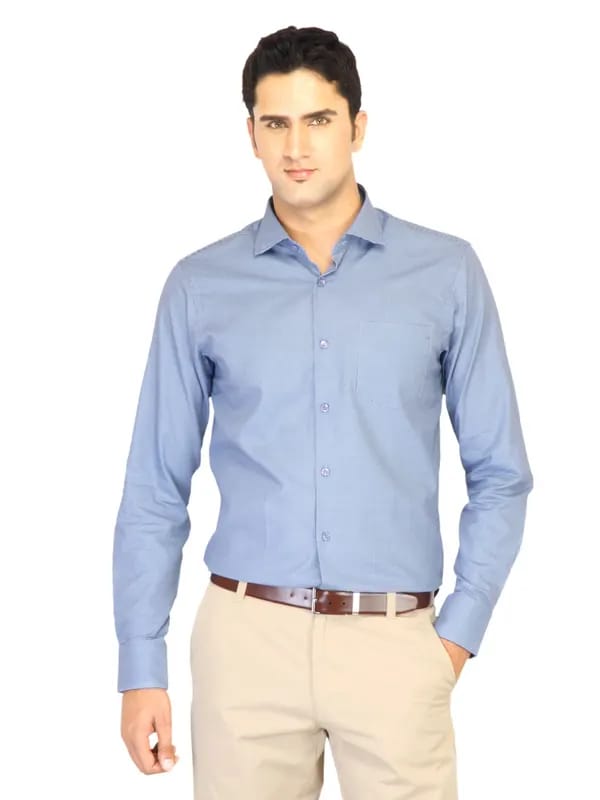 United Colors of Benetton Men Solid Blue Shirts